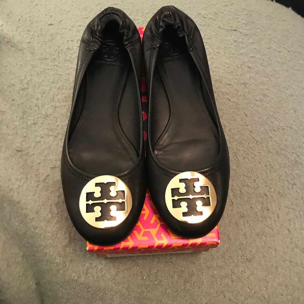 Black TORY BURCH Reva Flats